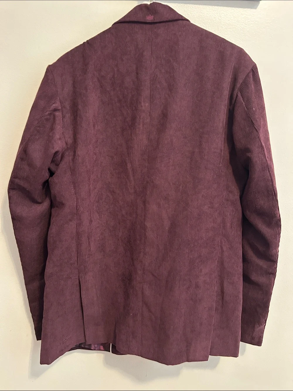 French Crown Burgundy Corduroy Blazer Mens 40 Maroon Sport Coat Paisley Lined